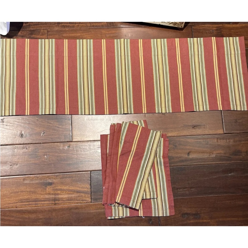 4 Pottery Barn Cafe Curtain Valances Cotton Stripe 2- 44x13